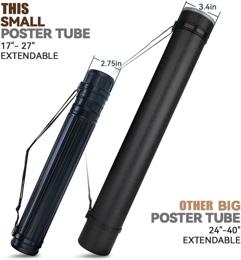 TRANSON 2-Pack Small Poster Tube Storage 17“ to 27” Extendable for Documents Blueprints Artworks Scrolls - Image 5